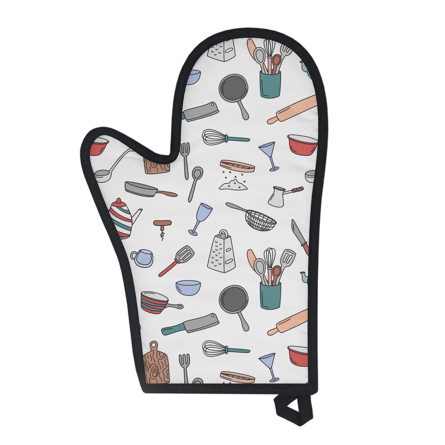 Oven Glove with Kitchen Accessories Pattern