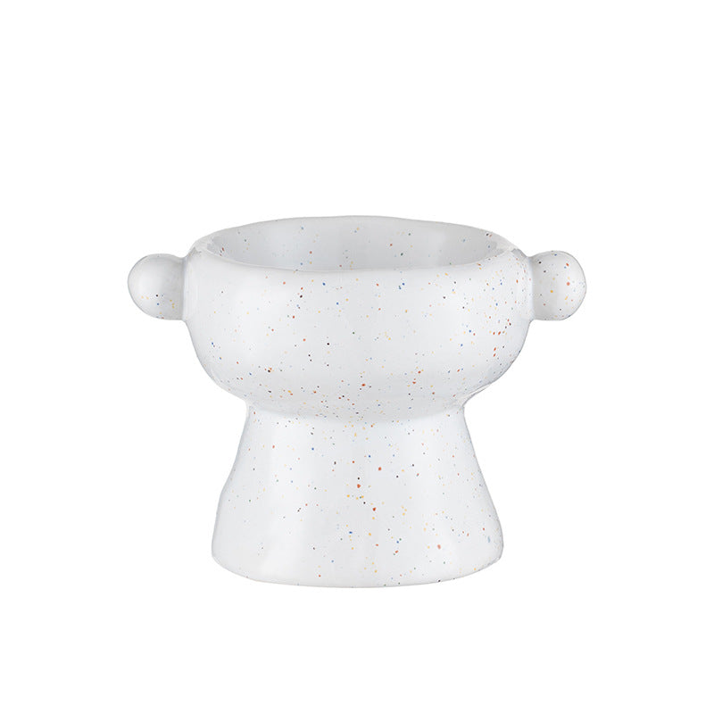 Pet Cat Anti-flip Flat Mouth Ceramic Bowl