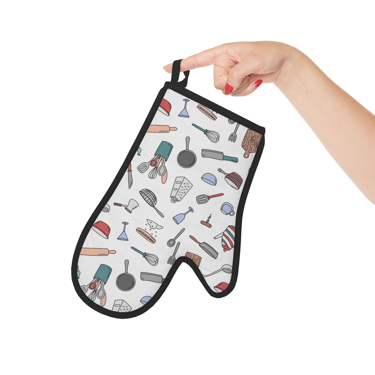 Oven Glove with Kitchen Accessories Pattern