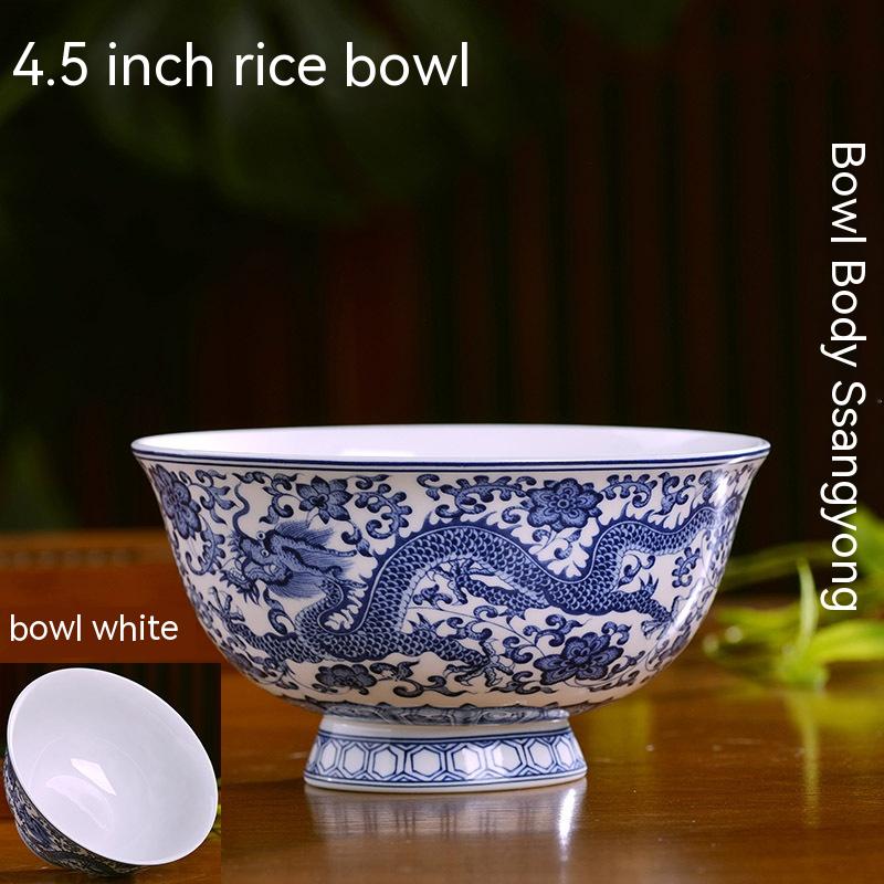 Blue And White Porcelain Bowl Dragon Pattern Antique Bone China Bowl