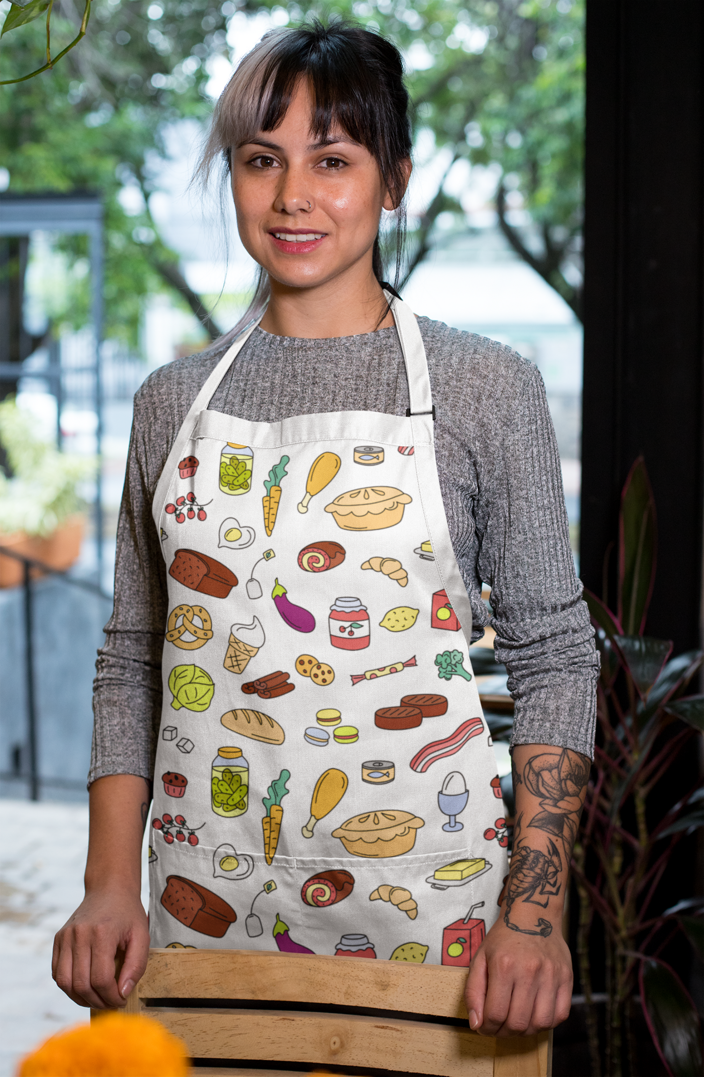 Adult Apron with food items