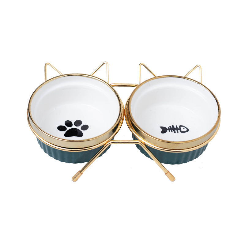 Cat Bowl Cervical Spine Protection Anti-tumble Double Bowl