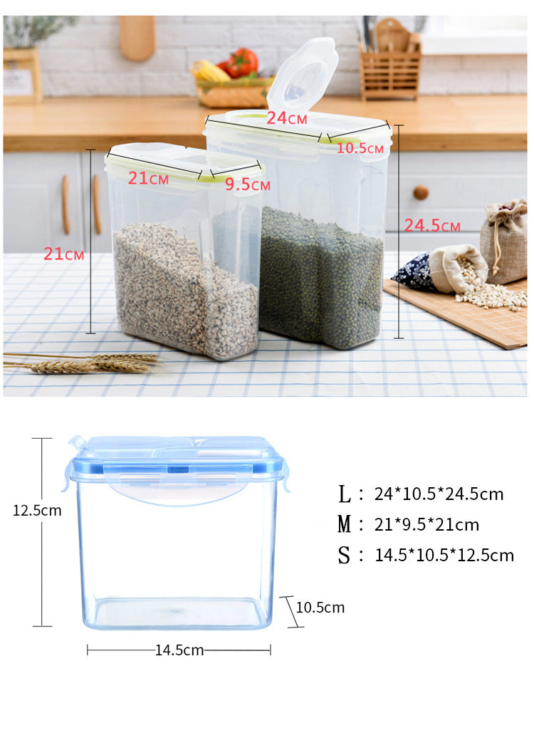 Original Airtight Cereal Container Locking Lid Watertight Bpa-Free Plastic Great Food Storage Keeper for Flour Sugar Dry Food