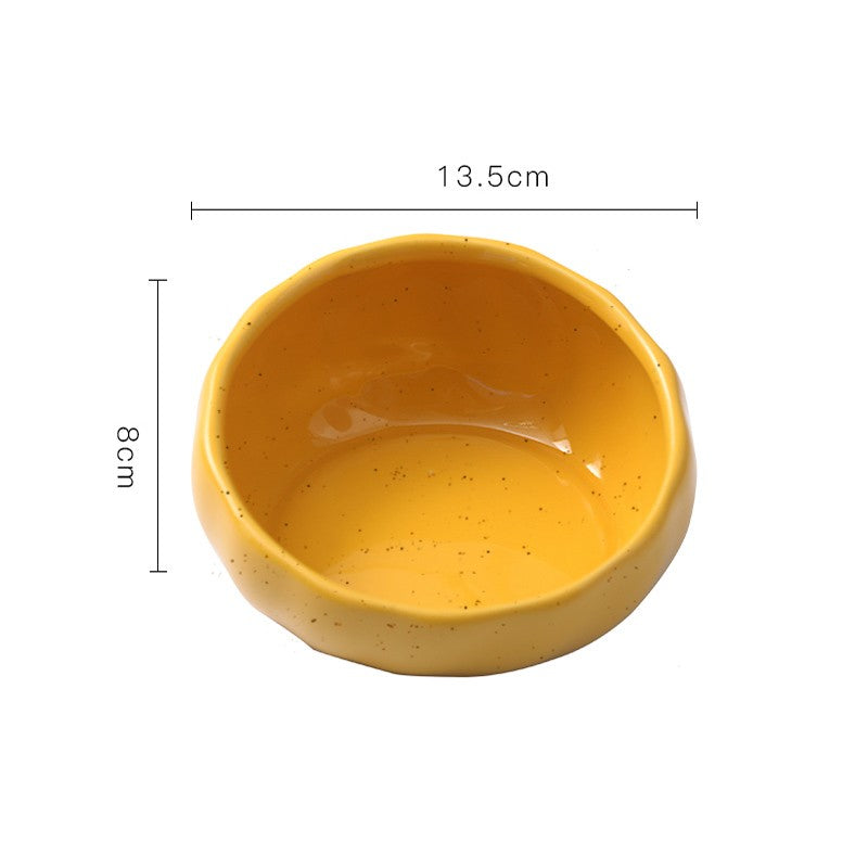 Ceramic Sloping Cat Bowl To Protect The Cervical Spine From Tipping Over