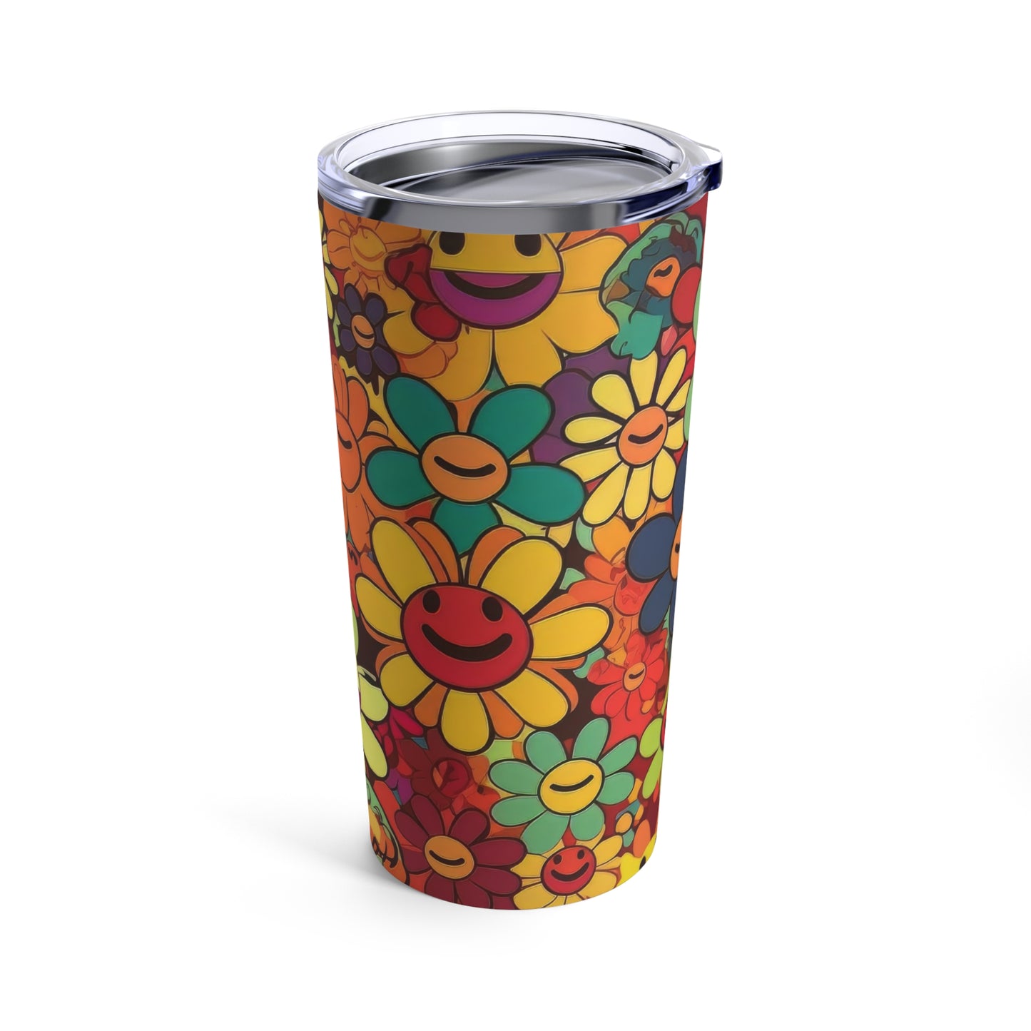 Smiley Face Tumbler 20oz - Hippie Tumbler - Retro Tumbler - Groovy Tumbler - Best Wife Gift - Best Friend Gift - Best Sister Gift - Unique