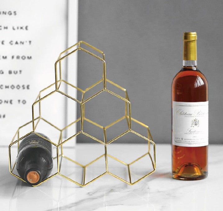 Creative Geometric Wine Rack Metal Simple Household Grape Wine Rack Restaurant Living Room Bar Wine Cabinet Wine Display