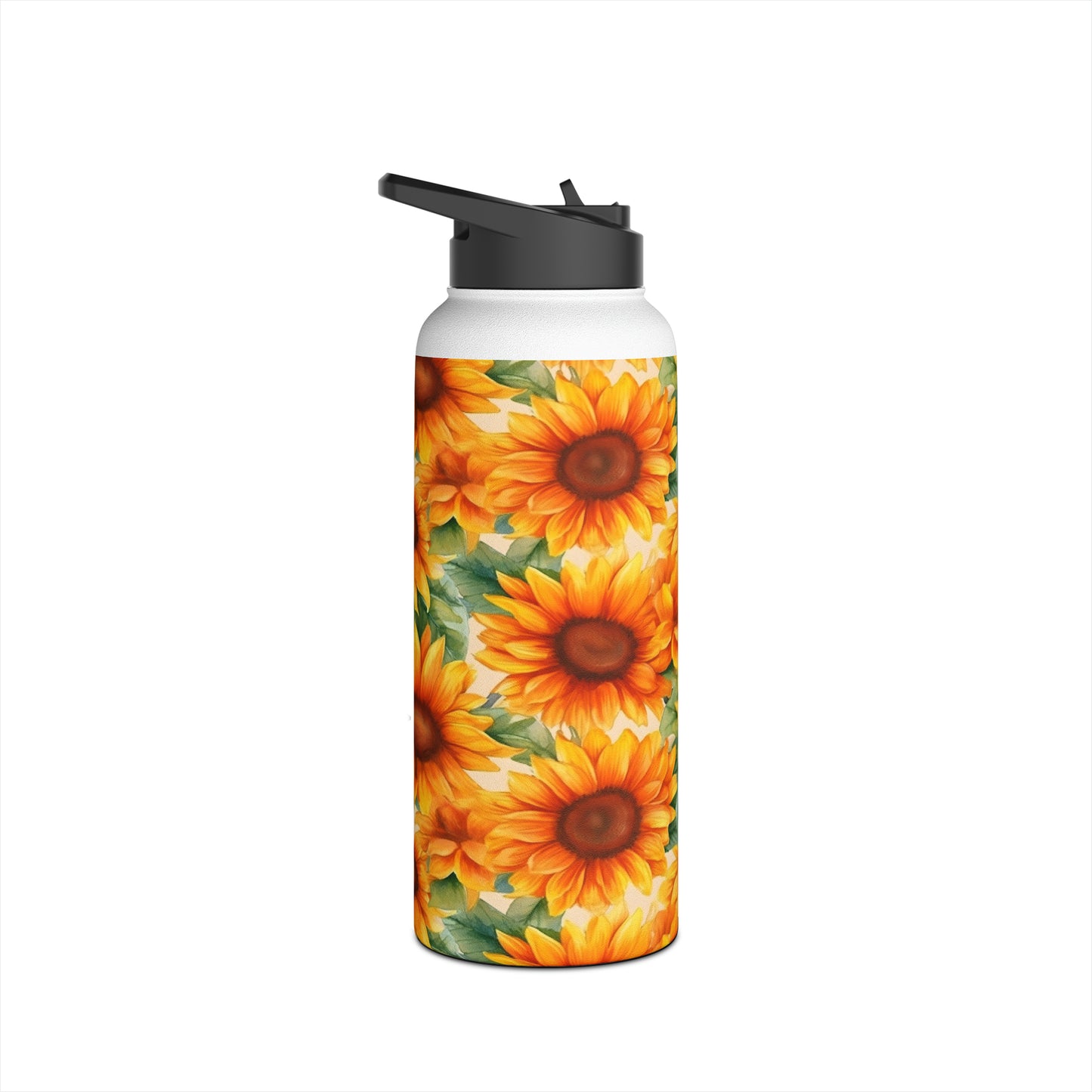 Sunflower Stainless Steel Water Bottle - 3 sizes - Flower Lover Water Bottle - Retro Water Bottle - Best Wife Gift - Best Mom Gift