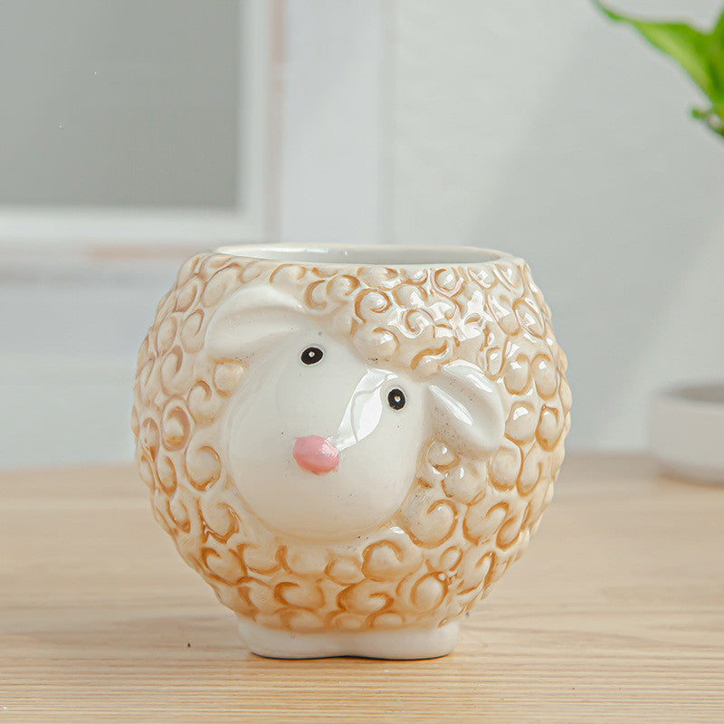 Simple Cartoon Animal Succulent Flower Pot Ceramic Flower Pot