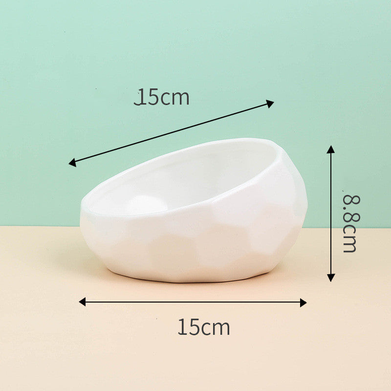 Pet Supplies Bowl Ceramic Cat Bowl Dog Bowl Oblique Mouth