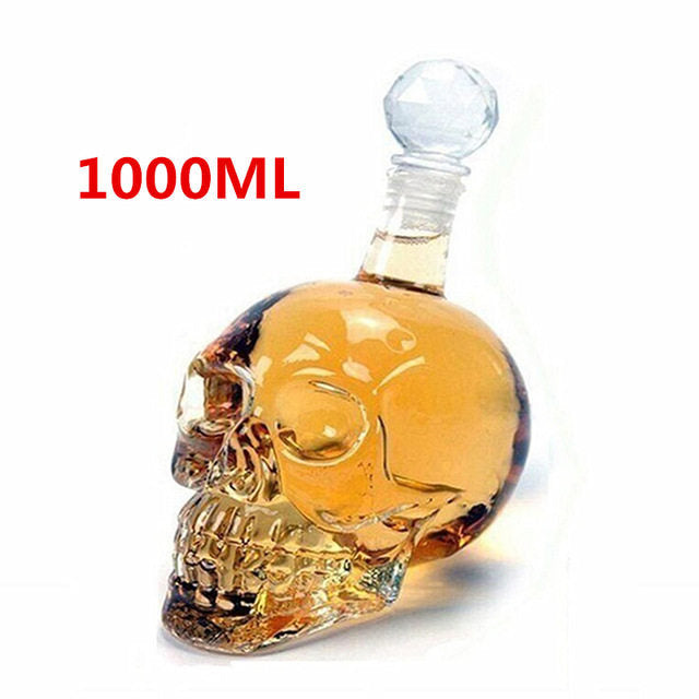 Creative Skull Glass Whisky Vodka Wine Crystal Bottle Spiri