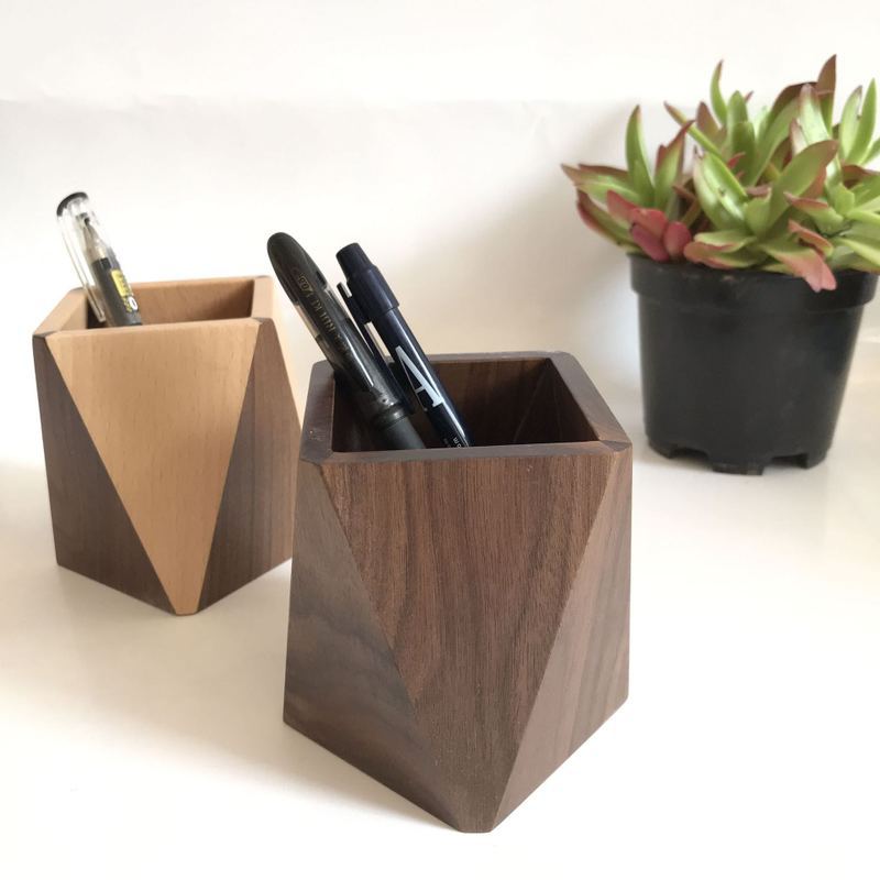 Wooden Pen Holder, Desk Top, Desk Storage Box, Stationery