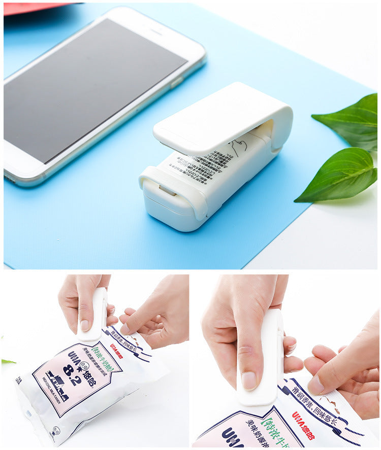 Hand pressure portable snack seal clip