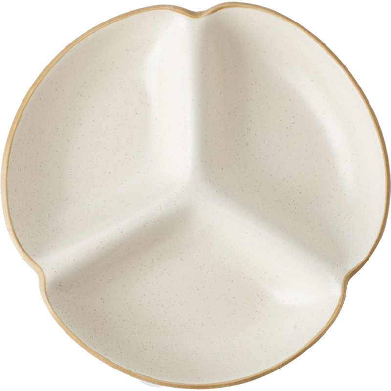 Deepen Three-segment Dining Plate Ceramic Breakfast Plate Slight Flaw