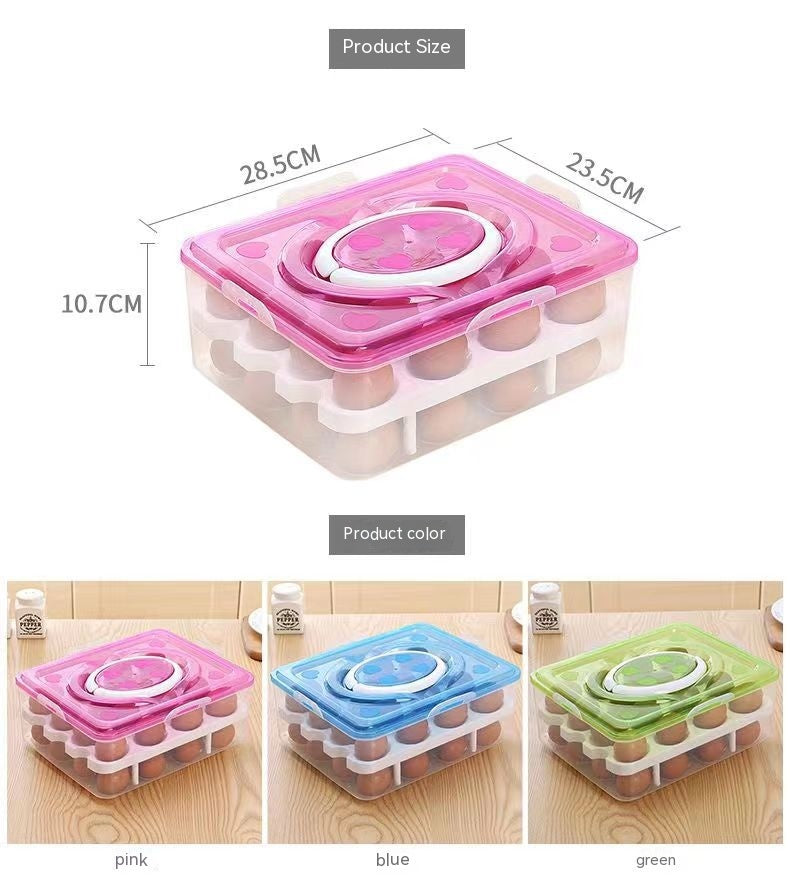 Portable Double Layer Plastic Egg Box