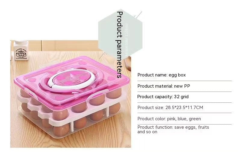 Portable Double Layer Plastic Egg Box