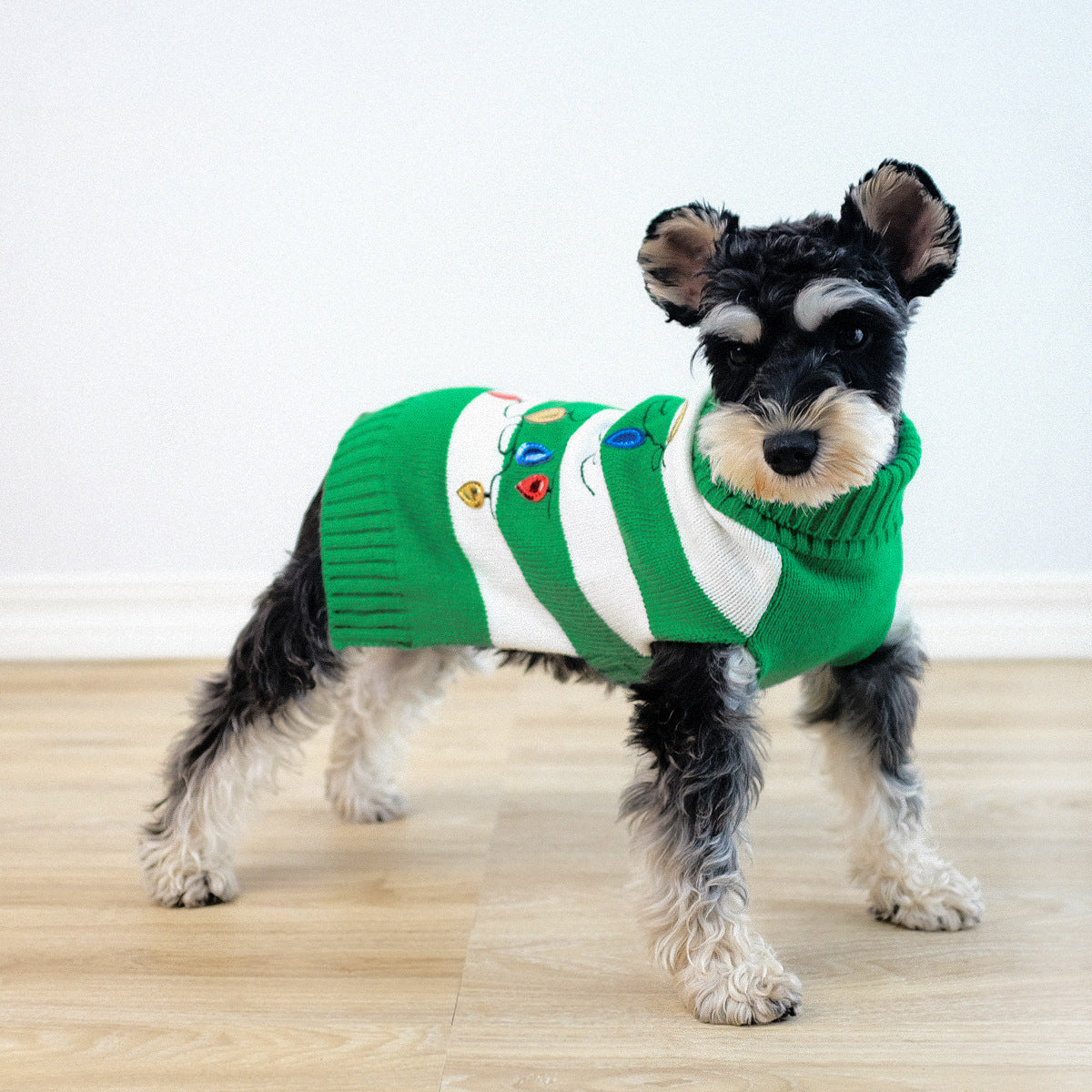 Pet Striped Christmas Lantern Turtleneck Sweater