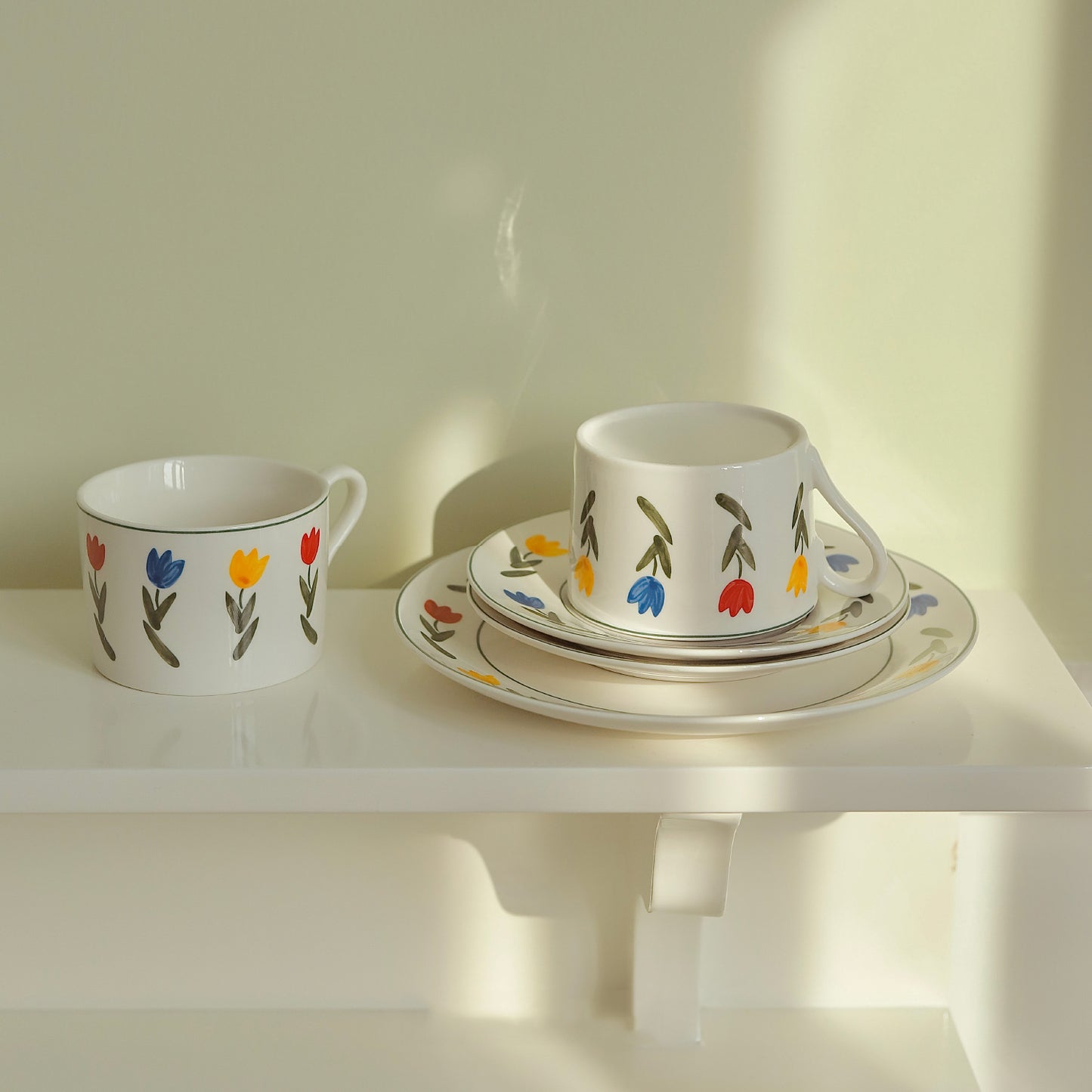 Ceramic Coffee Cup And Plate Are Retro And Lovely