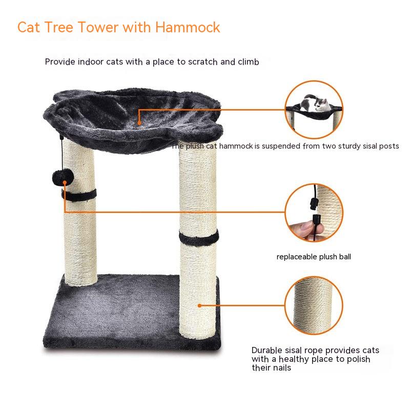 Cat Climbing Frame Sisal Pillar Nest Integrated Hammock