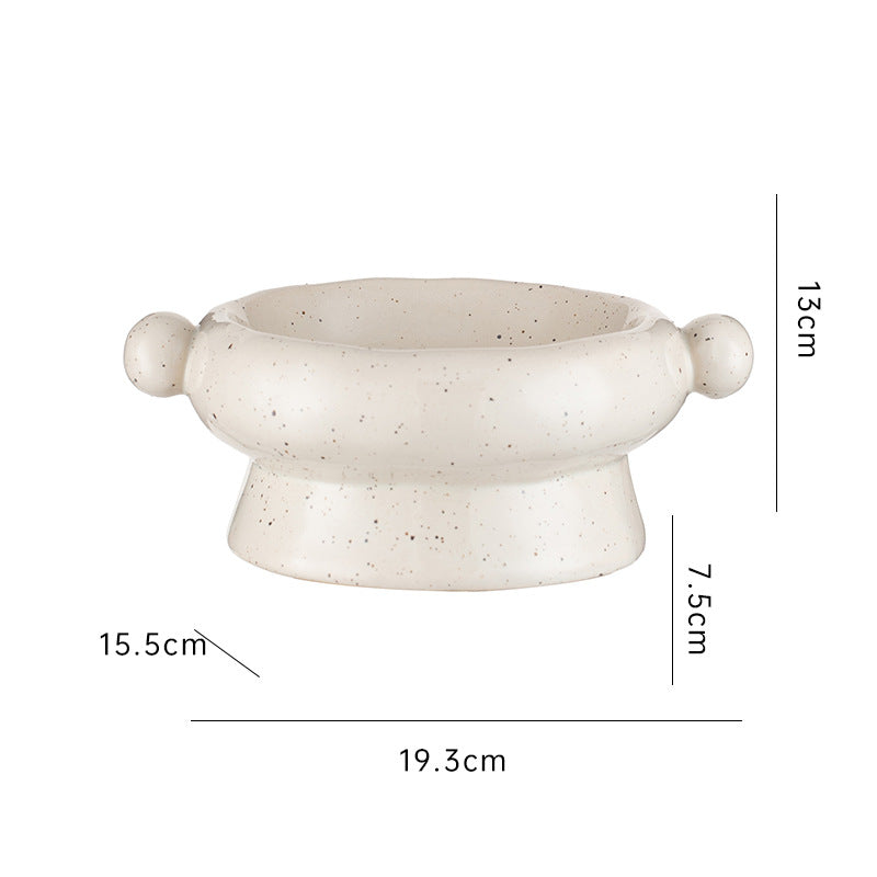 Pet Cat Anti-flip Flat Mouth Ceramic Bowl