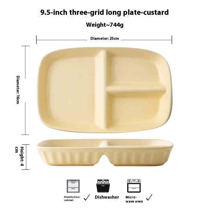 Divided Fat Reduction Ceramic Dumpling Breakfast Plate