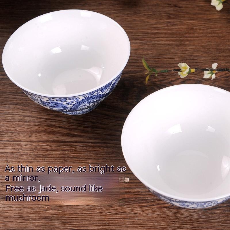 Blue And White Porcelain Bowl Dragon Pattern Antique Bone China Bowl