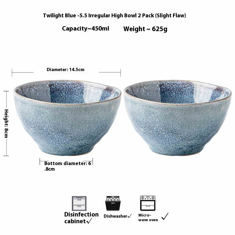 5.5-inch Ceramic Wonton Bowl Oatmeal Bowl Rice Bowl Slightly Flaw