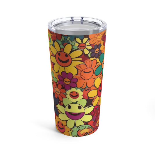 Smiley Face Tumbler 20oz - Hippie Tumbler - Retro Tumbler - Groovy Tumbler - Best Wife Gift - Best Friend Gift - Best Sister Gift - Unique