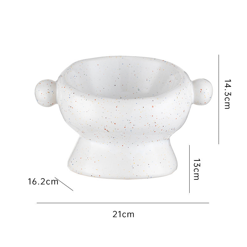 Pet Cat Anti-flip Flat Mouth Ceramic Bowl