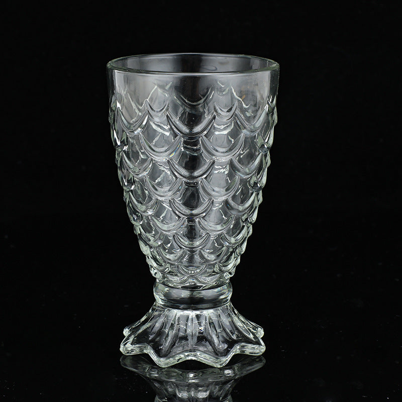 Mermaid Scale Pattern Household High Legged Glass Cup