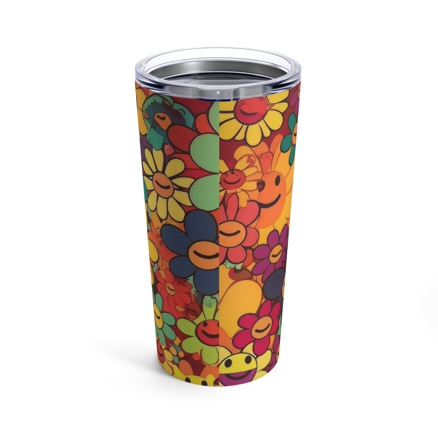 Smiley Face Tumbler 20oz - Hippie Tumbler - Retro Tumbler - Groovy Tumbler - Best Wife Gift - Best Friend Gift - Best Sister Gift - Unique