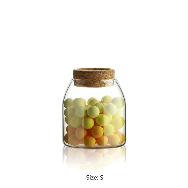 Kitchen food storage tank transparent glass sealed jar