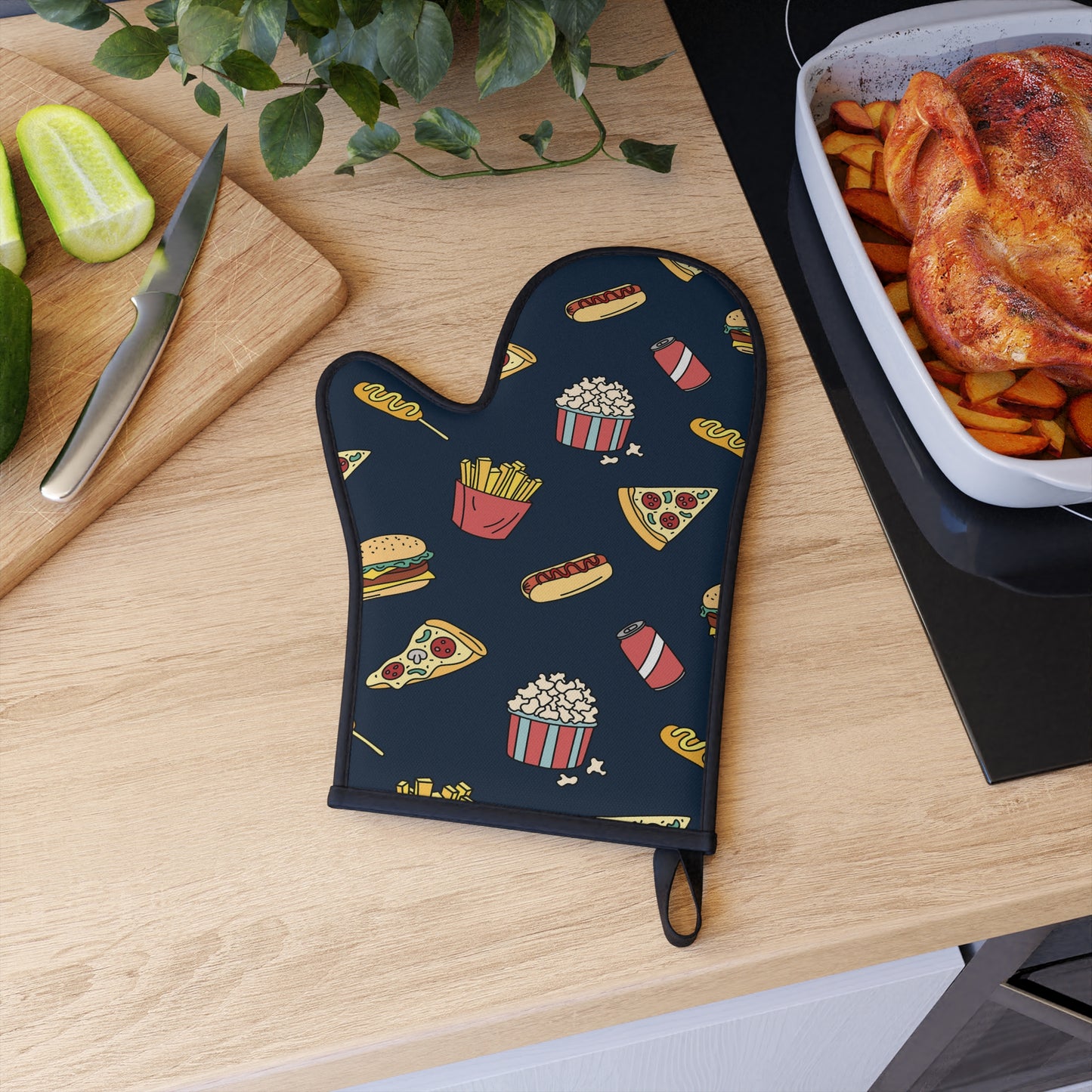 Fast Food Pattern Oven Glove
