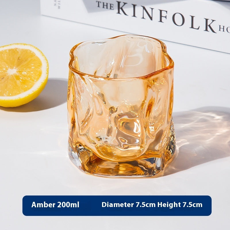 Light Luxury Whiskey Twisted Glass Style Drinking Cup Good-looking Color Glass Nordic Style Beer Steins