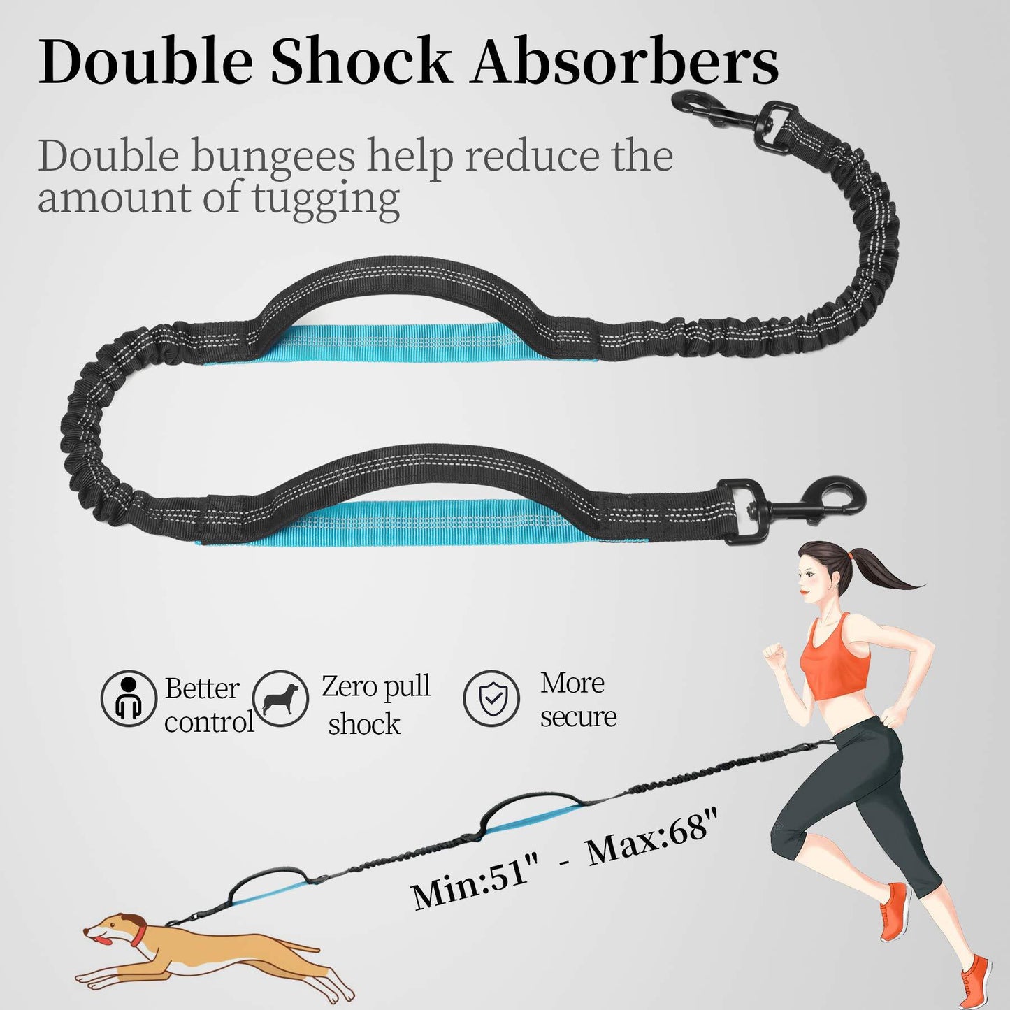 Pet Supplies Multi-functional Waist Pack Rope Reflective Sling Dog Hand Holding Rope Stretch Leash