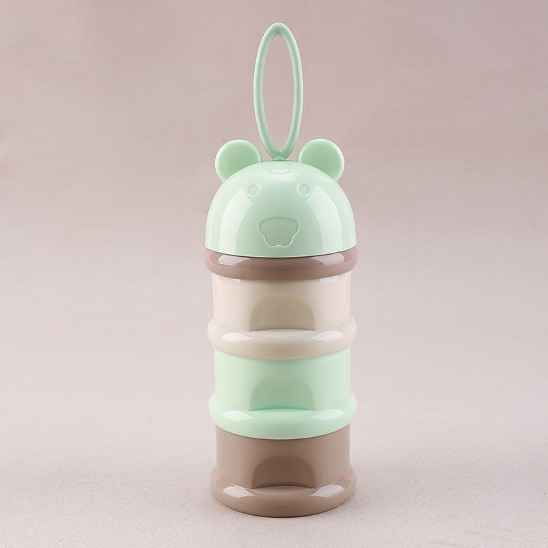 3 Layer Frog Style Portable Baby Food Storage Box Essential Cereal Cartoon Milk Powder Boxes Toddle Kids Formula Milk Container