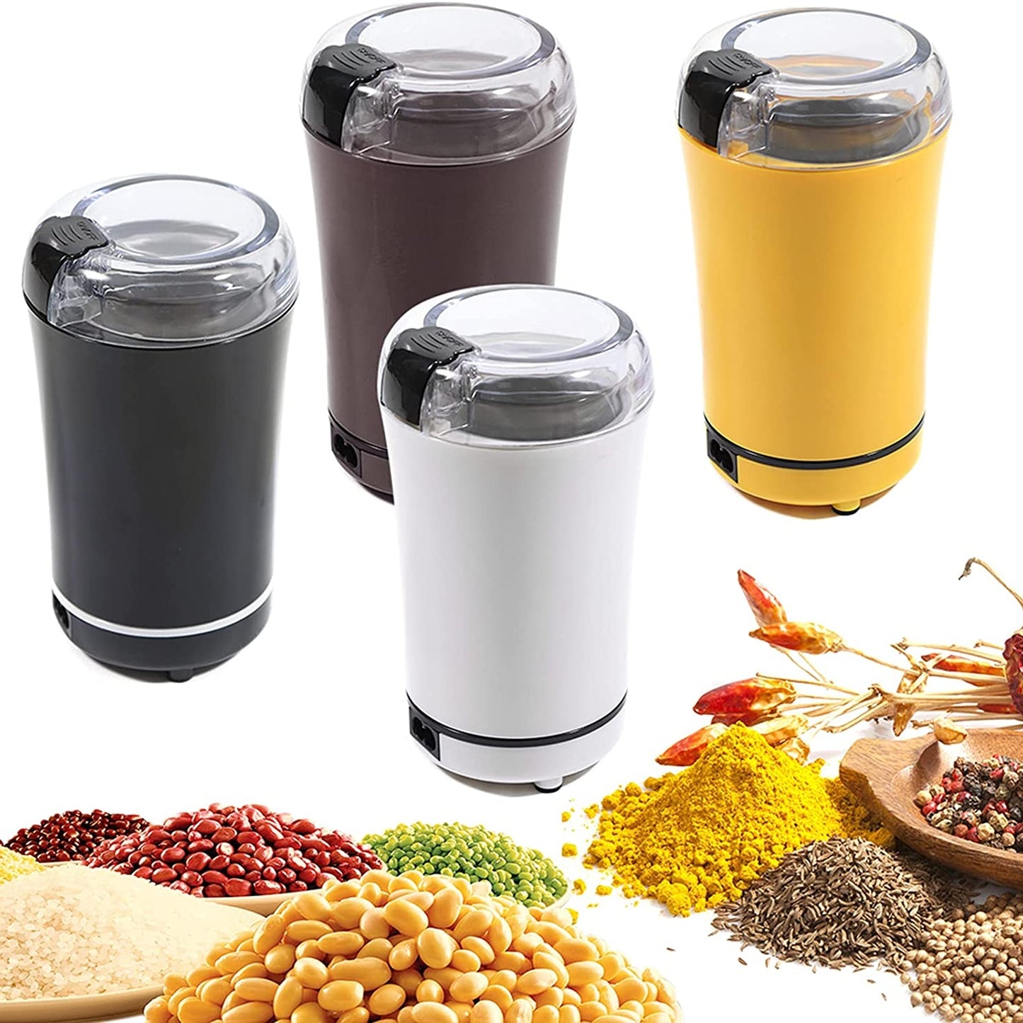 Portable Electric Coffee Bean Grinder Mill Kitchen Tool Herbs Salt Pepper Spices Nuts Grains Mini Medicine Flour Powder Crusher