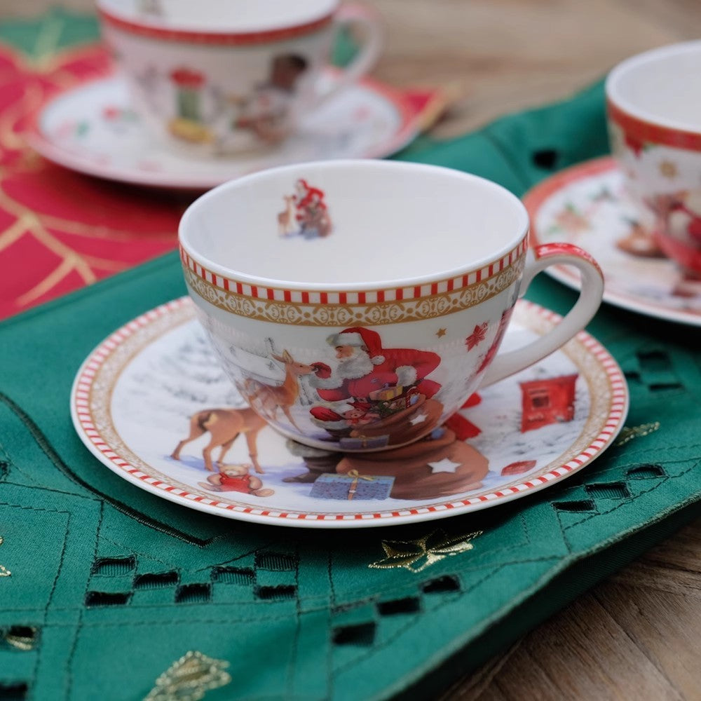 Holiday Teacup Christmas Festival Coffee Set