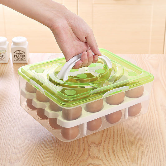 Portable Double Layer Plastic Egg Box