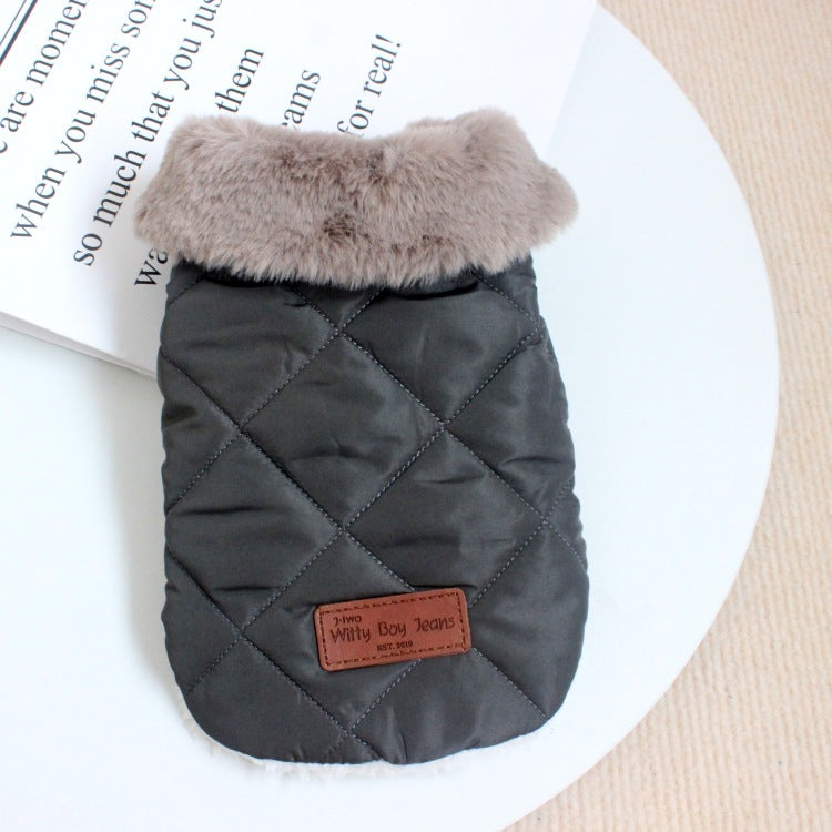 Dog Clothes Autumn And Winter Clothing Thickened Warm Cotton Coat