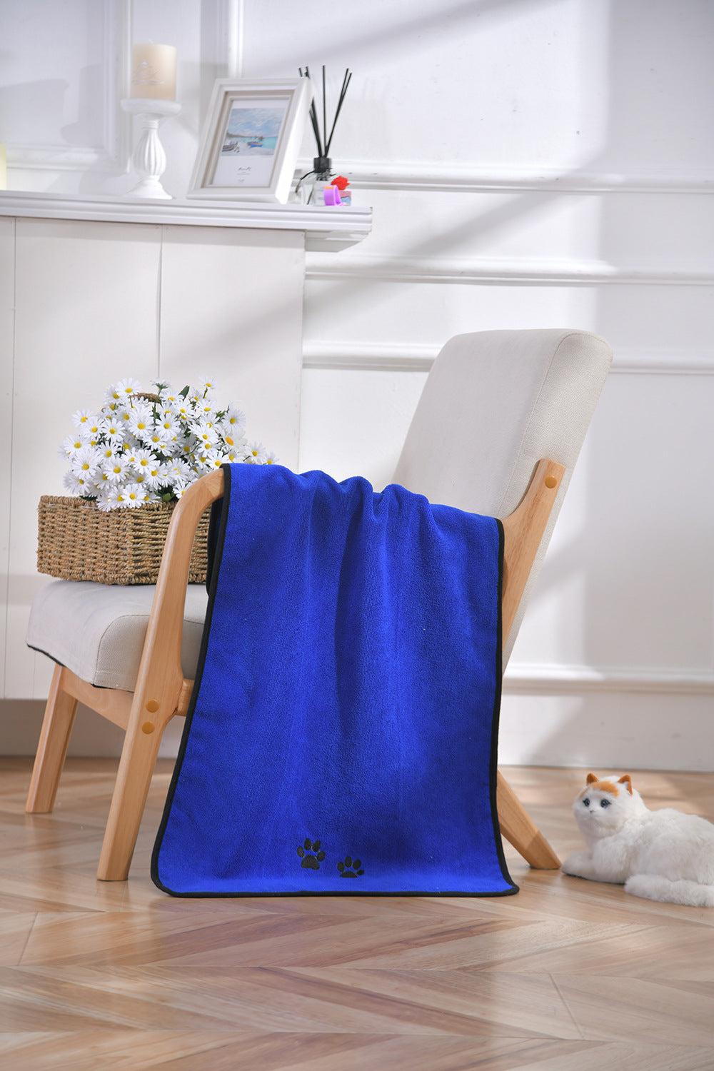 Solid Color Printed Microfiber Pet Towel