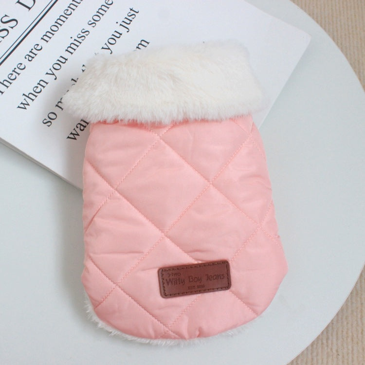 Dog Clothes Autumn And Winter Clothing Thickened Warm Cotton Coat