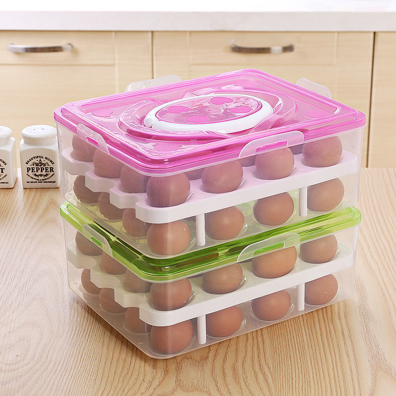 Portable Double Layer Plastic Egg Box