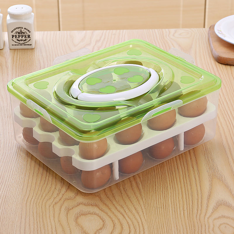 Portable Double Layer Plastic Egg Box