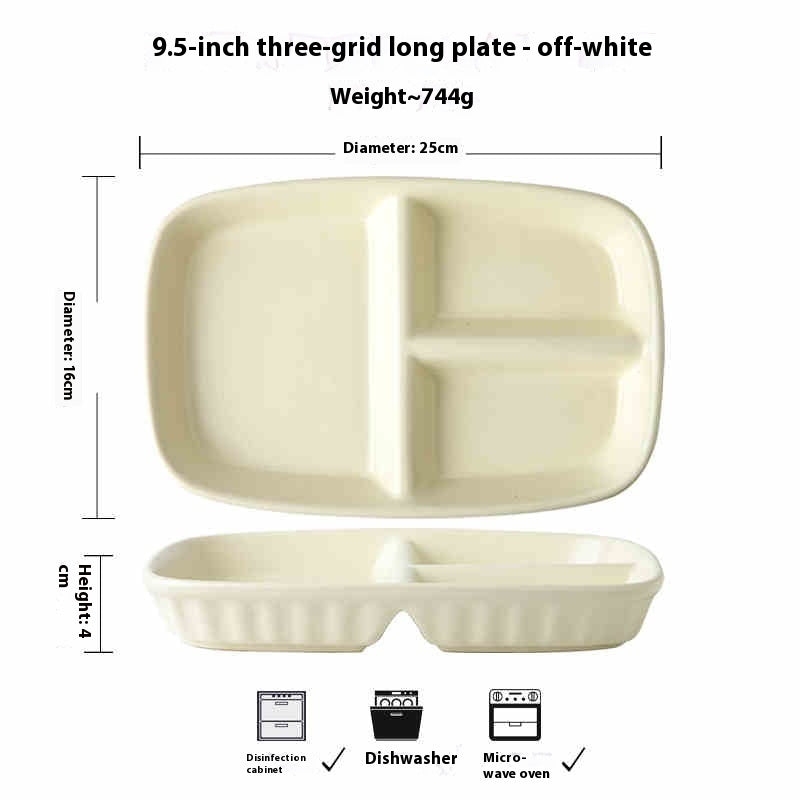 Divided Fat Reduction Ceramic Dumpling Breakfast Plate