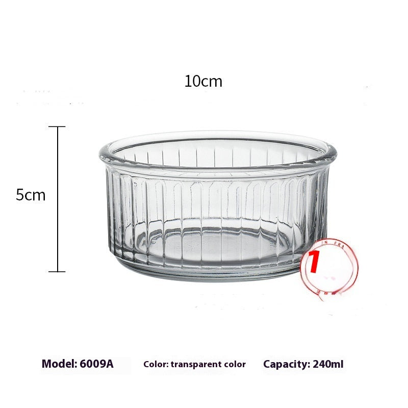 Tempered Glass Baby Solid Food Bowl Dessert Cake Baking Bowl