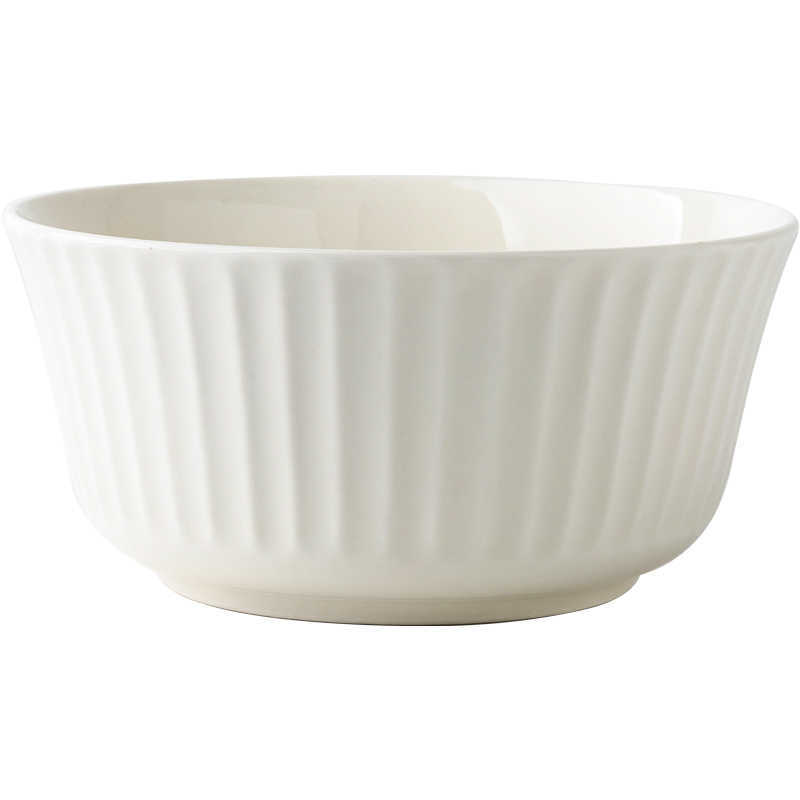 Round Colored Glaze 6-inch Ceramic Ins White Salad Bowl