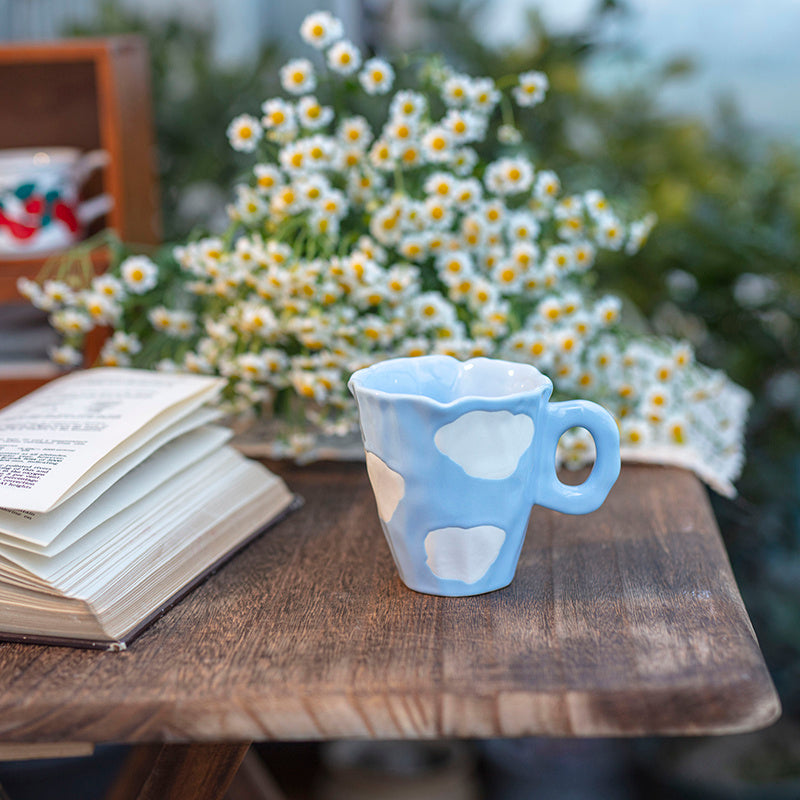 Flower Coffee Tulip Hand-kneaded Ceramic Cup And Saucer