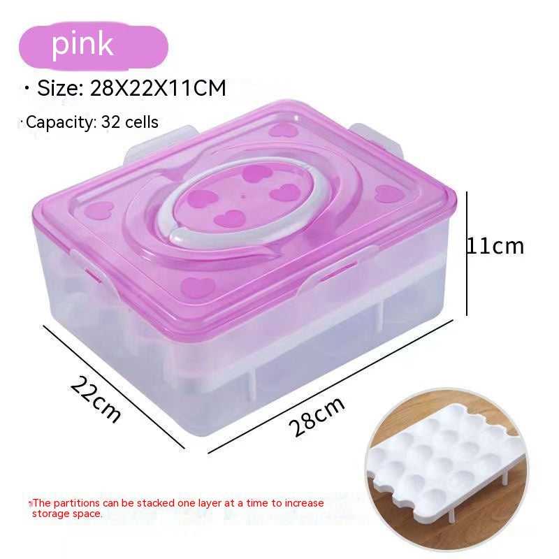 Portable Double Layer Plastic Egg Box