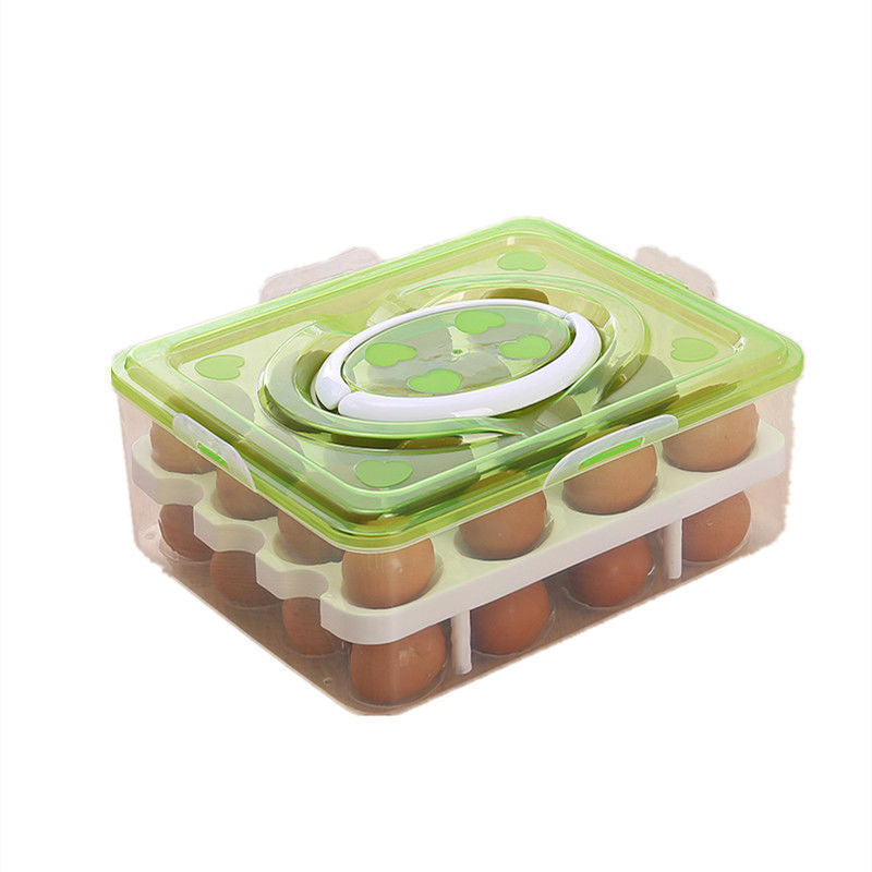 Portable Double Layer Plastic Egg Box