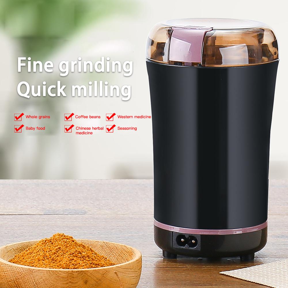 Portable Electric Coffee Bean Grinder Mill Kitchen Tool Herbs Salt Pepper Spices Nuts Grains Mini Medicine Flour Powder Crusher